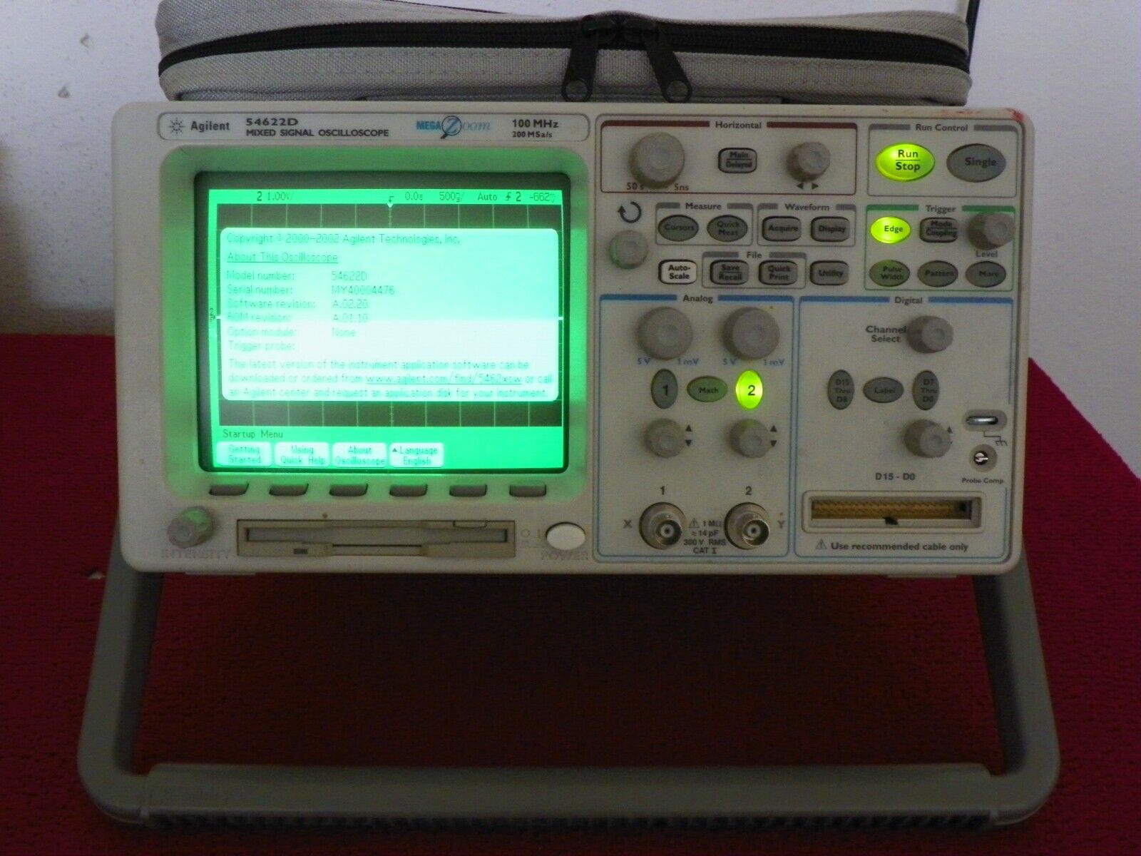 Agilent HP 54622D 2+16 channel 100 MHz MSO Agilent HP 54622D 2+16 channel 100 MHz MSO